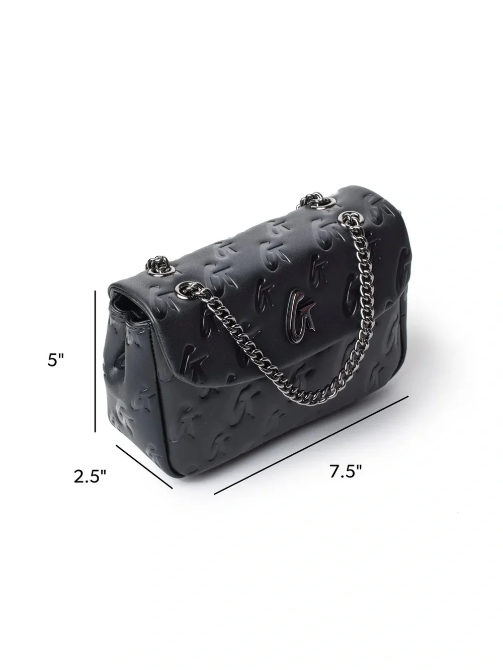 Glam-Aholic Black MINI MONOGRAM FLAP BAG